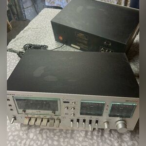 ONKYO TA-630D Vintage Silver and Black Stereo Cassette Deck Receiver!!